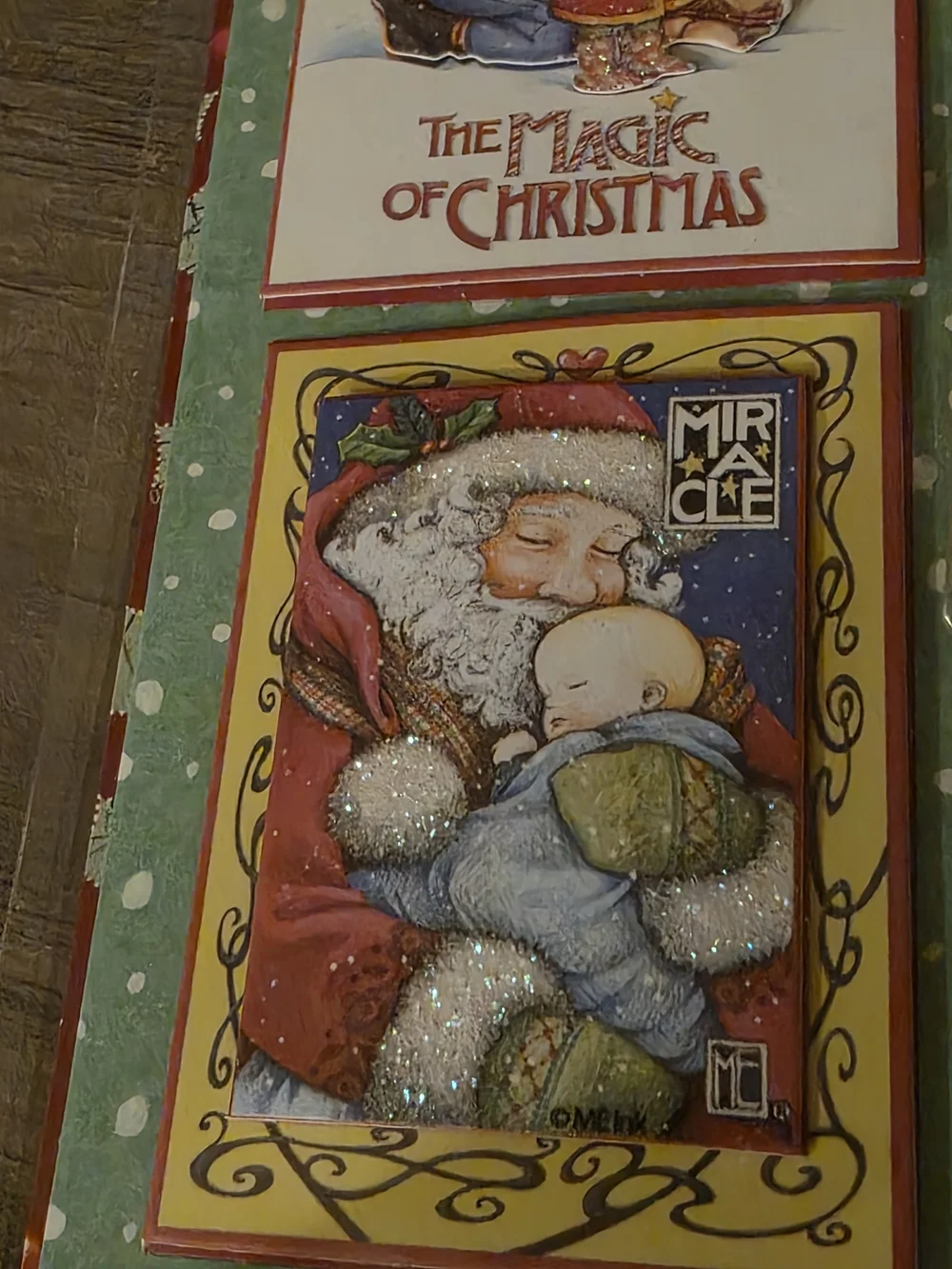 3 Piece Lot Mary Engelbreit Christmas Notepad & Sticker Set & Mini Clip Board